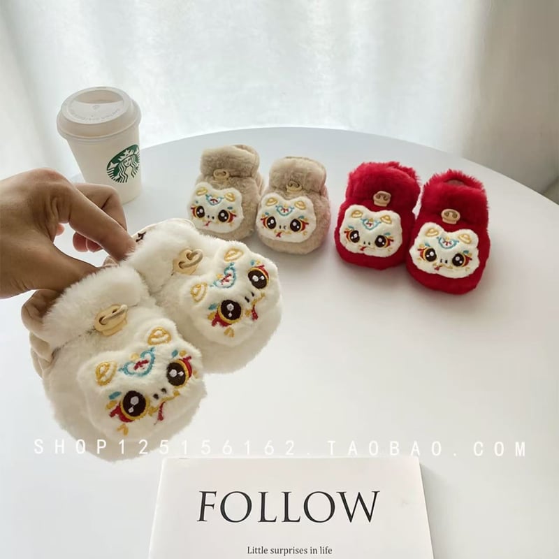 Зимни чорапени обувки за бебета и малки деца, унисекс, топли и с противохлъзгаща подметка