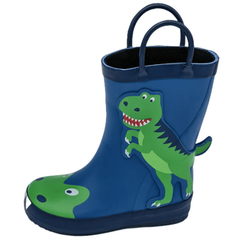 Детски гумени ботуши за дъжд с принт на динозавър, водоустойчиви и противохлъзгащи, средна височина