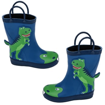 Детски гумени ботуши за дъжд с принт на динозавър, водоустойчиви и противохлъзгащи, средна височина