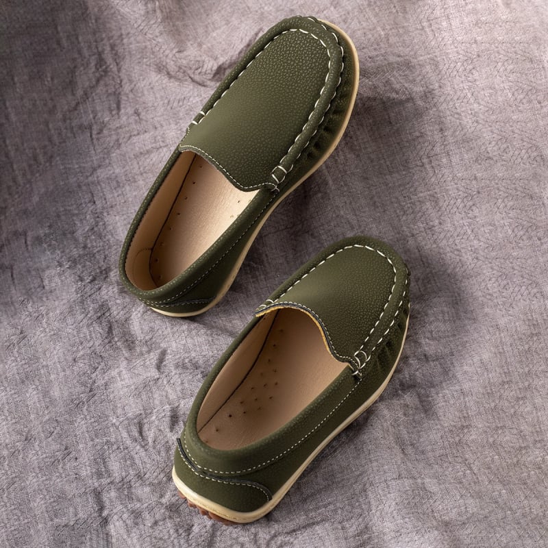 Детски ръчно пришити дишащи обувки за всички сезони – стилни лофери с плоска подметка