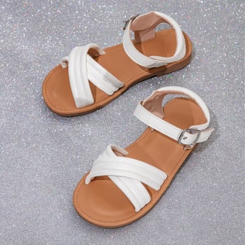 Детски кръстосани римски сандали с мека подметка, принцес обувки за момичета, лято 2026, корейски стил