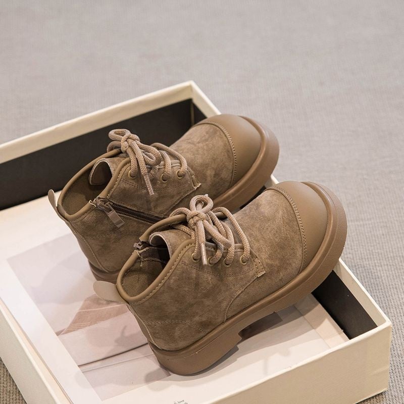 Момичешки мартин ботуши за есено-зимния сезон, детски къси ботуши с подплата, модел 2025