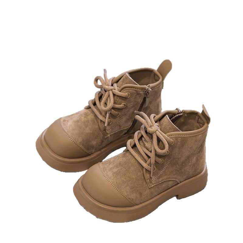 Момичешки мартин ботуши за есено-зимния сезон, детски къси ботуши с подплата, модел 2025