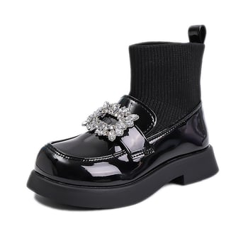 Детски чорапени ботуши за момичета, принцес Мартин ботинки, кожени обувки с мека подметка, къси зимни ботуши, есен 2026