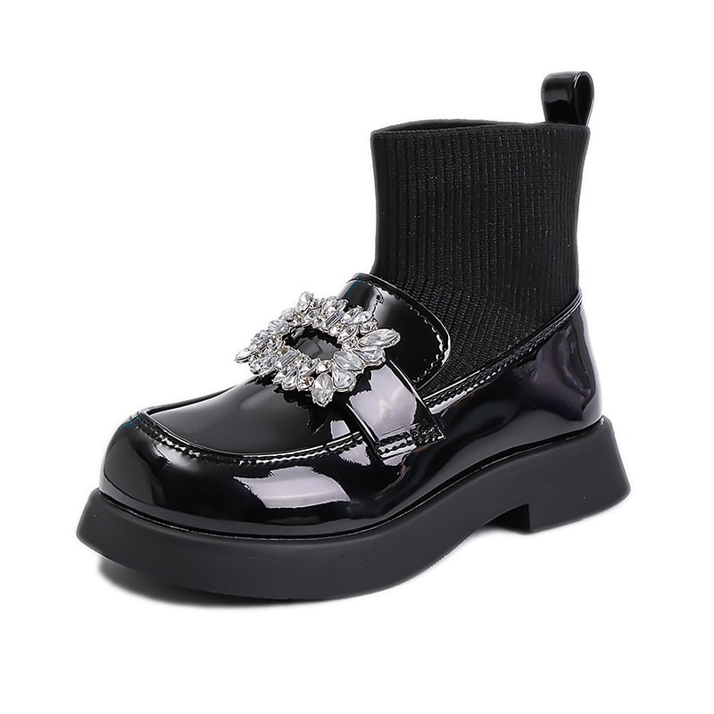 Детски чорапени ботуши за момичета, принцес Мартин ботинки, кожени обувки с мека подметка, къси зимни ботуши, есен 2026