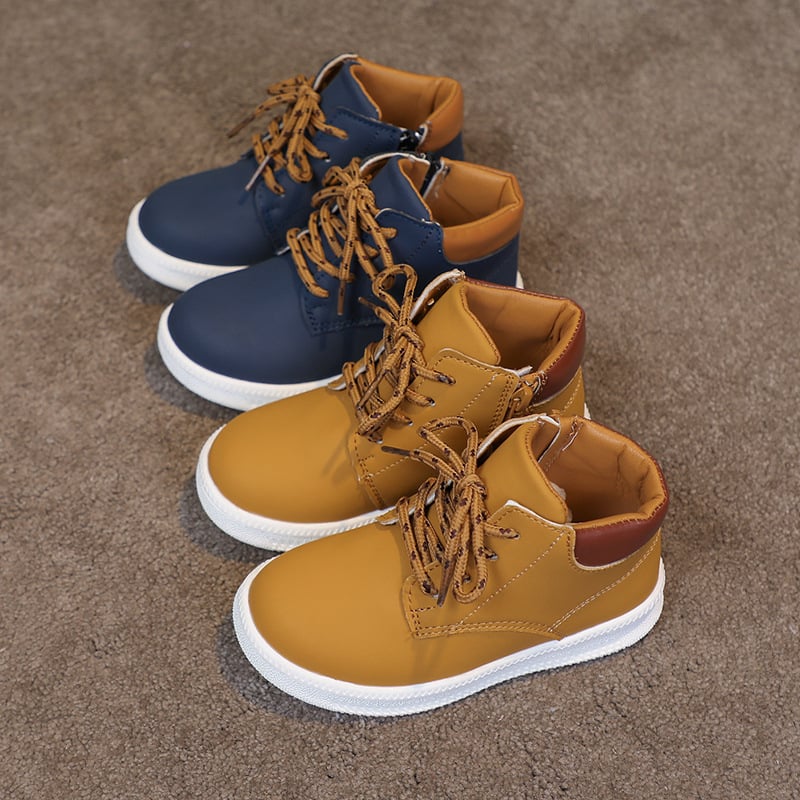 Унисекс детски спортни обувки в корейски стил, високо горно с странична ципа, ежедневни и стилни кецове