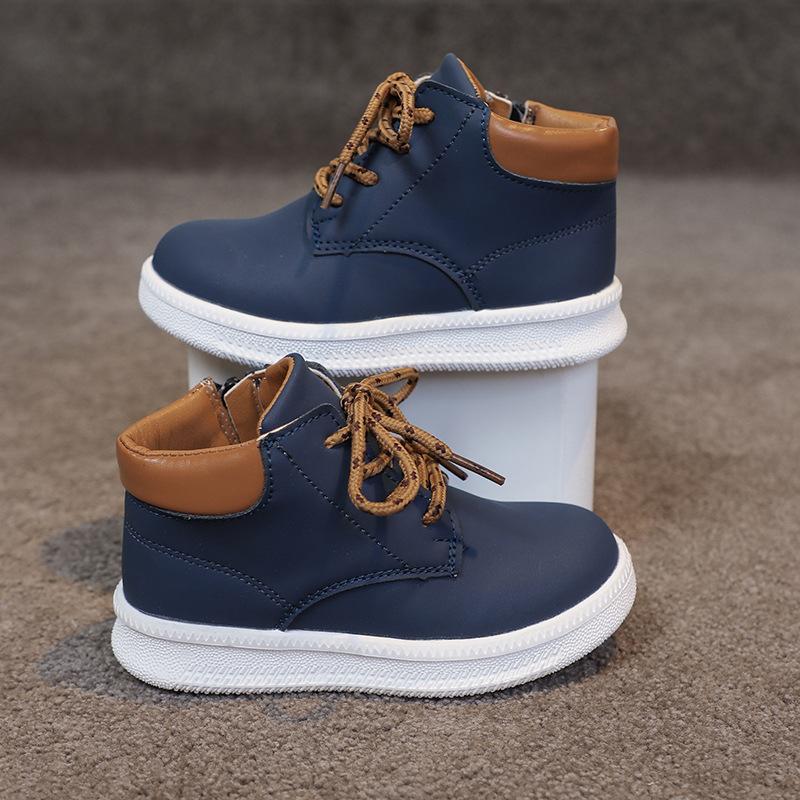 Унисекс детски спортни обувки в корейски стил, високо горно с странична ципа, ежедневни и стилни кецове
