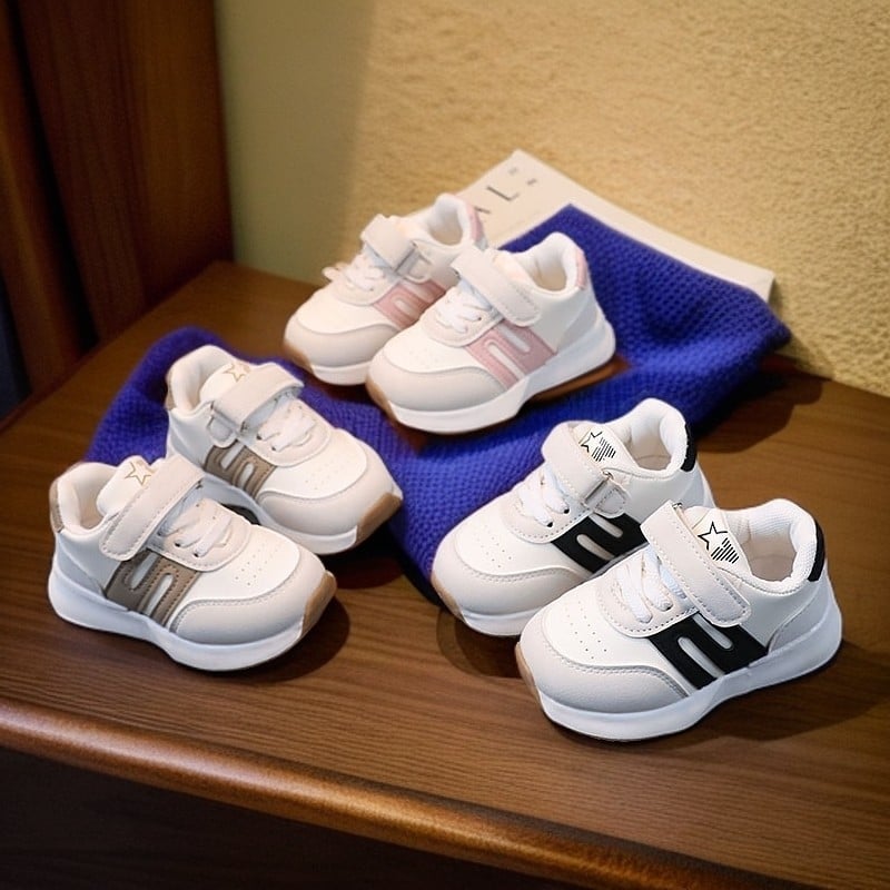 Детски водоустойчиви спортни обувки за тичане, микрофибърна кожена горна част, велкро закопчаване, унисекс