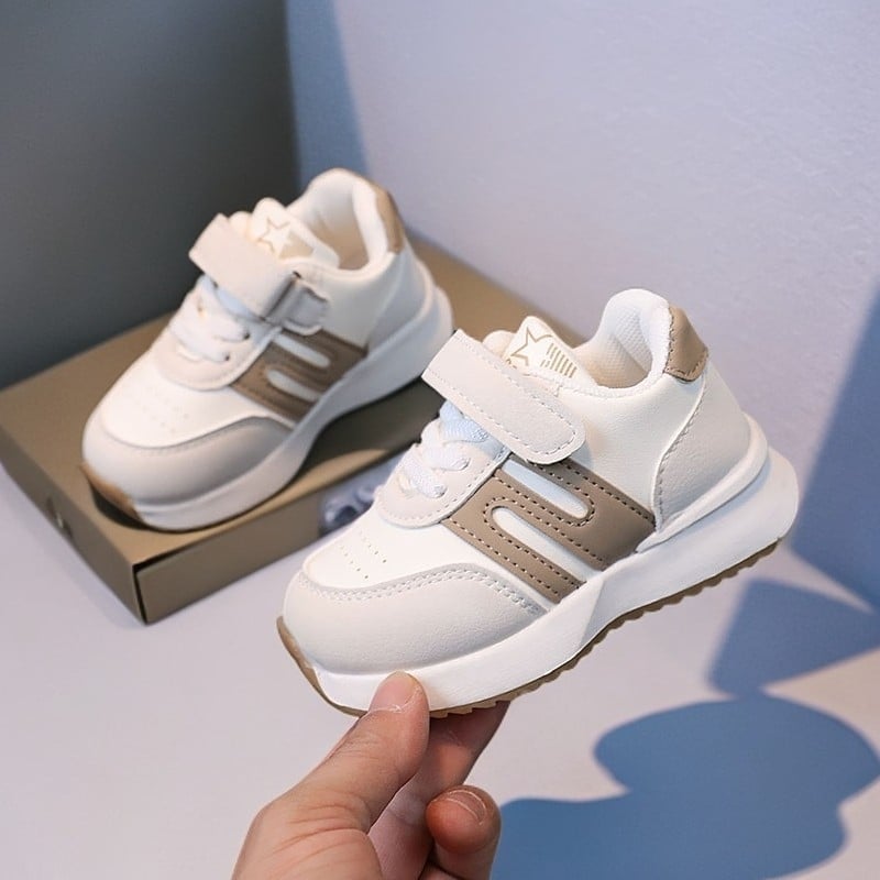 Детски водоустойчиви спортни обувки за тичане, микрофибърна кожена горна част, велкро закопчаване, унисекс