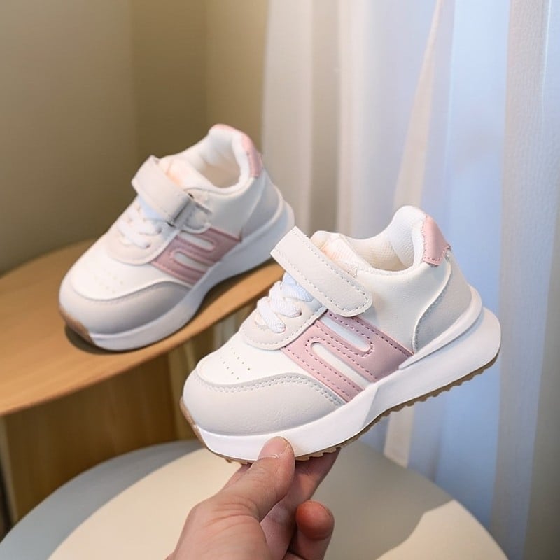 Детски водоустойчиви спортни обувки за тичане, микрофибърна кожена горна част, велкро закопчаване, унисекс