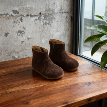 Детски зимни кожени снегоботушки за момичета, ниски ботуши с памучно подплатяване, стил Мартин