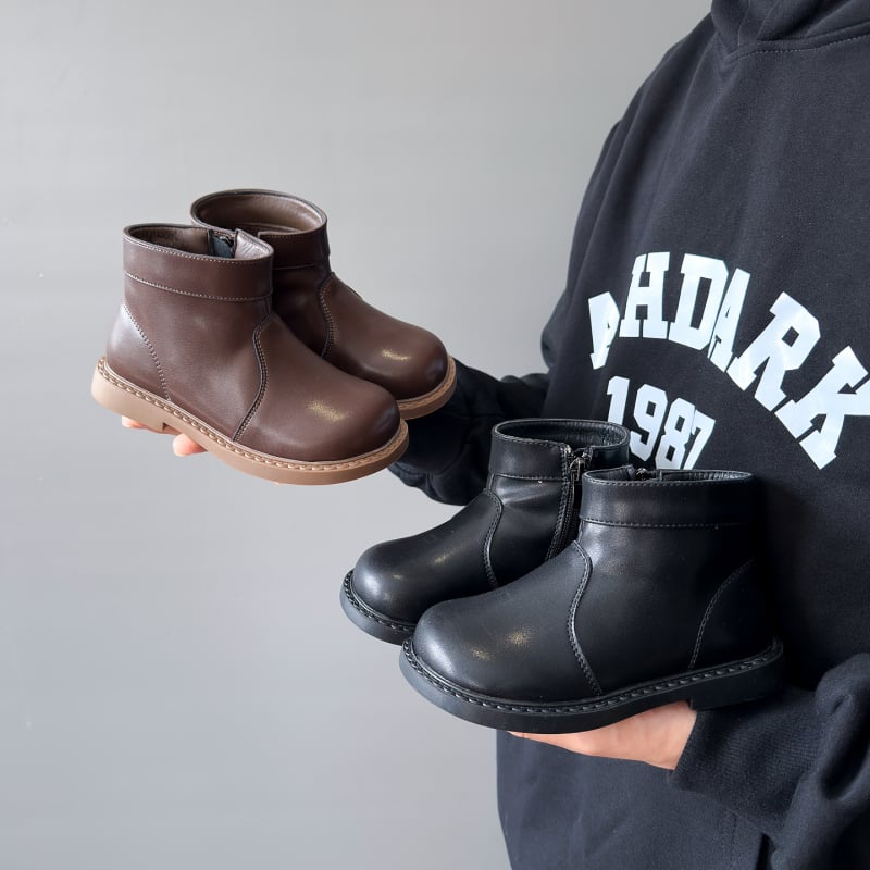 Детски ботуши за момичета в стил Мартин, подплатени флис и микрофибър кожа, есенно-зимна колекция 2025