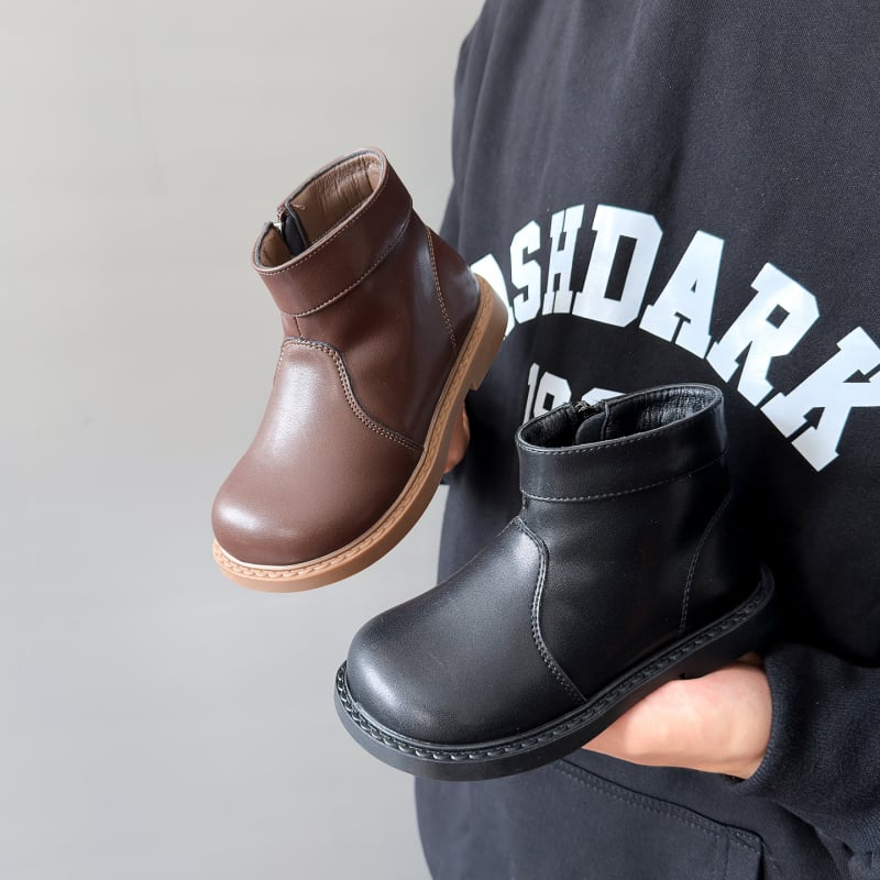 Детски ботуши за момичета в стил Мартин, подплатени флис и микрофибър кожа, есенно-зимна колекция 2025