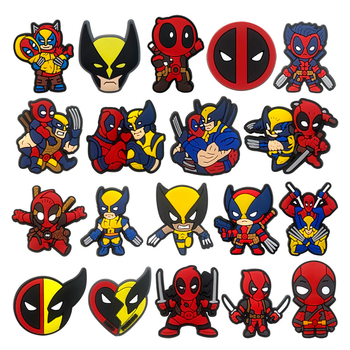 Deadpool и Wolverine: аксесоари за обувки с цветя в Crocs стил — карикатурни сладки цветни закопчалки