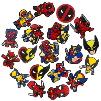 Deadpool и Wolverine: аксесоари за обувки с цветя в Crocs стил — карикатурни сладки цветни закопчалки