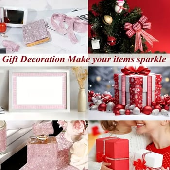 Многоцветна двойно ред дълга 5 м лента с кристални камъни и верига за DIY украса на автомобилен интериор и облекло, аксесоари за бижута