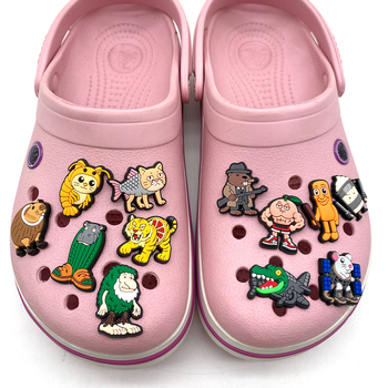 Комплект аксесоари за обувки с цветя в стил Shanhaijing, за мека PVC гума сабо Crocs стил – цветя и катарами, аниме дизайн