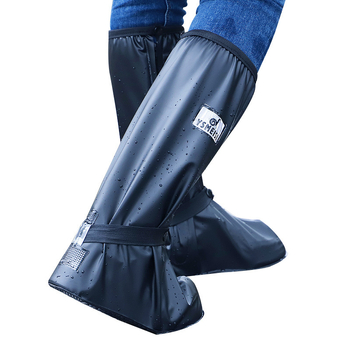 Дъждовни протектори за обувки, водоустойчиви, нехлъзгащи, високи, за мъже и жени, PVC, преносими за външна употреба, един размер