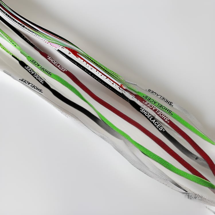 8 мм широки цветни полиестерни ленти, жакардово тъкани, с прост отпечатан надпис – шнурки за обувки, колан и лента за шапка