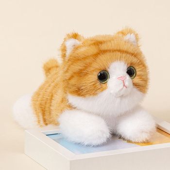 Settutu лежащо котенце плюшена играчка, сладка котешка кукла, реалистично коте, подарък за рожден ден