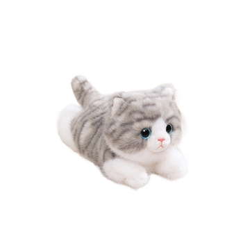 Settutu лежащо котенце плюшена играчка, сладка котешка кукла, реалистично коте, подарък за рожден ден