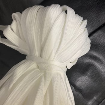 4 șireturi plate dublu-strat, groase, negre și albe, poliester, lungime 80 cm, lot 1000 de bucăți