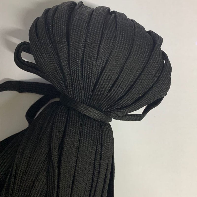 4 șireturi plate dublu-strat, groase, negre și albe, poliester, lungime 80 cm, lot 1000 de bucăți