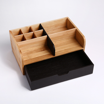 Креативна дървена кутия за бижута с чекмеджета, двуетажна организация за съхранение