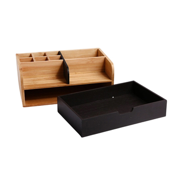 Креативна дървена кутия за бижута с чекмеджета, двуетажна организация за съхранение
