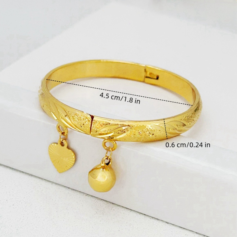 Унисекс детска гривна с камбанка и звезда, позлатена медна сплав, корейски стил, подарък за рожден ден