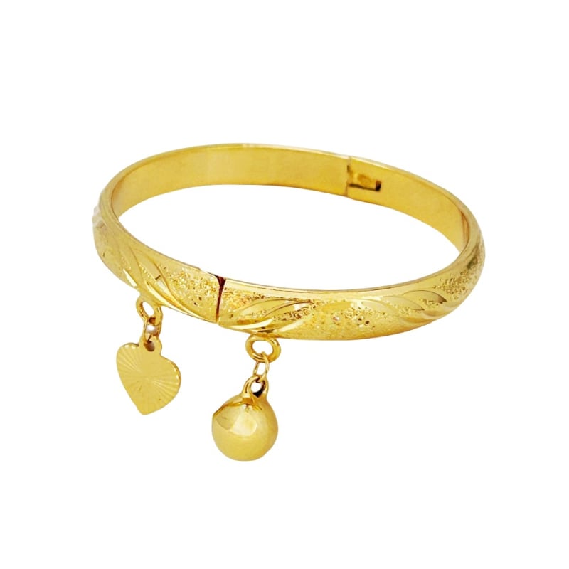 Унисекс детска гривна с камбанка и звезда, позлатена медна сплав, корейски стил, подарък за рожден ден