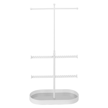 Телескопична елипсовидна поставка за бижута с огледална повърхност – дисплей за гривни и колиета, с регулируемо съхранение