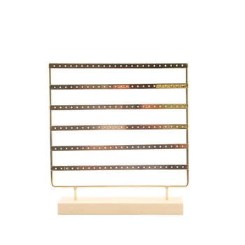 Десктоп държач за бижута, четиристепен метален дисплей за обици и клипсове