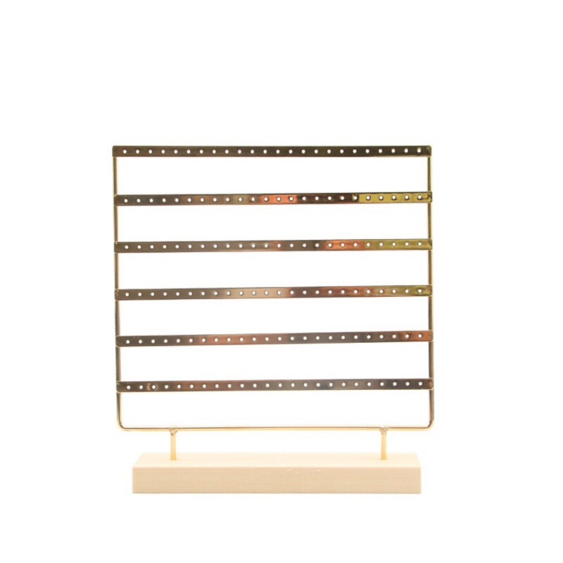 Десктоп държач за бижута, четиристепен метален дисплей за обици и клипсове