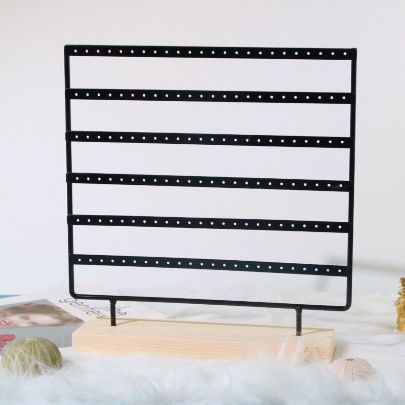 Десктоп държач за бижута, четиристепен метален дисплей за обици и клипсове