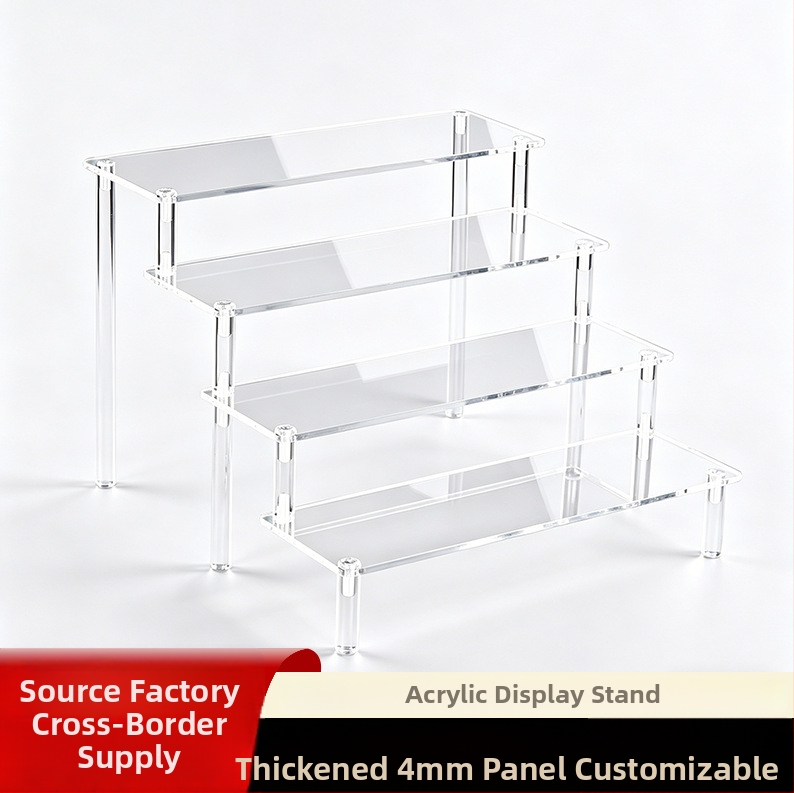 Priehľadný akrylátový displejový stojan, 4 mm hrúbky, na šperky, kozmetiku a figúrky