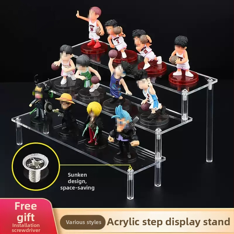 Priehľadný akrylátový displejový stojan, 4 mm hrúbky, na šperky, kozmetiku a figúrky