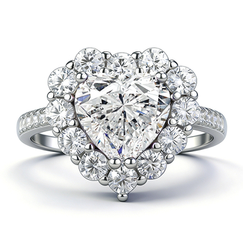 2 карата сърцевиден Moissanite пръстен от 925 сребро, 8x8 мм — Heart Sea, дамски елегантен пръстен за предложение