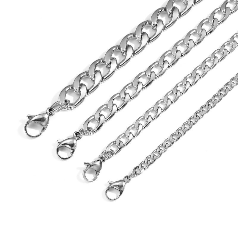 NK lanac od nehrđajućeg čelika, geometrijski dizajn, unisex ogrlica u hip-hop stilu, duljina 61–70 cm