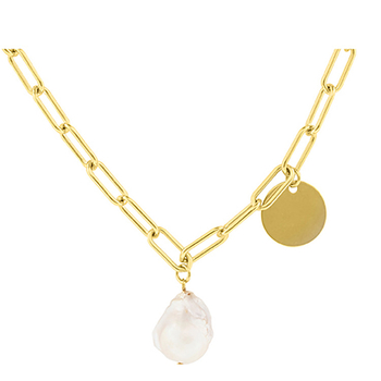 Prilagođena geometrijska modna ogrlica — unisex, zmijska lanac, srebro s pozlatom