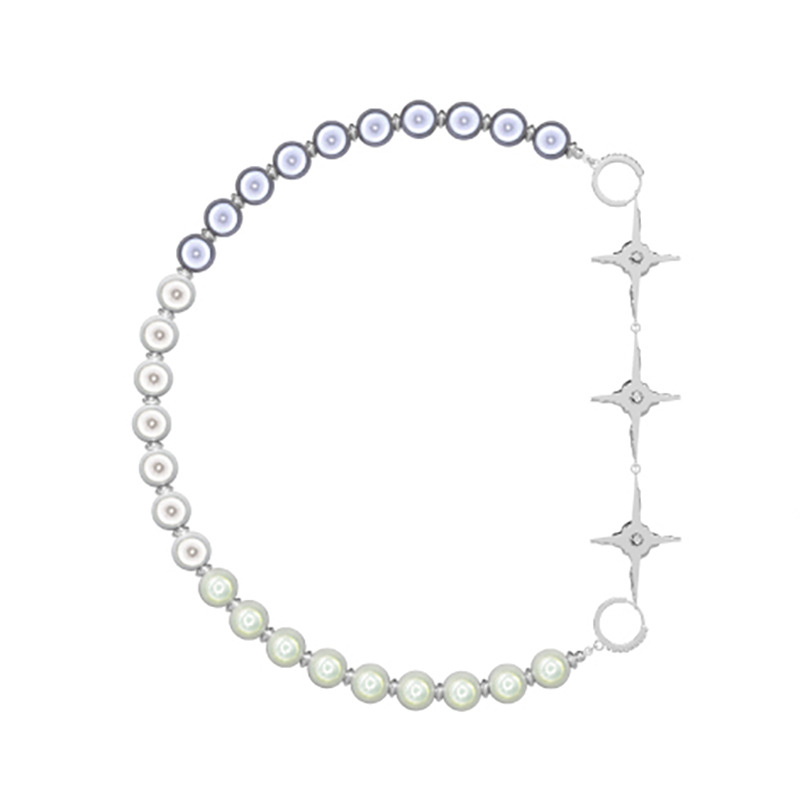 Prilagođena geometrijska modna ogrlica — unisex, zmijska lanac, srebro s pozlatom