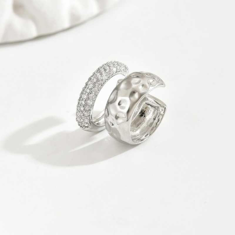 Метален двуслоен клип за уши, стил Европейски и Американски, без пробив