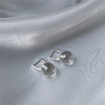 Prirodne bijele kristalne naušnice za žene, nišna moda, elegantne, ljetne naušnice