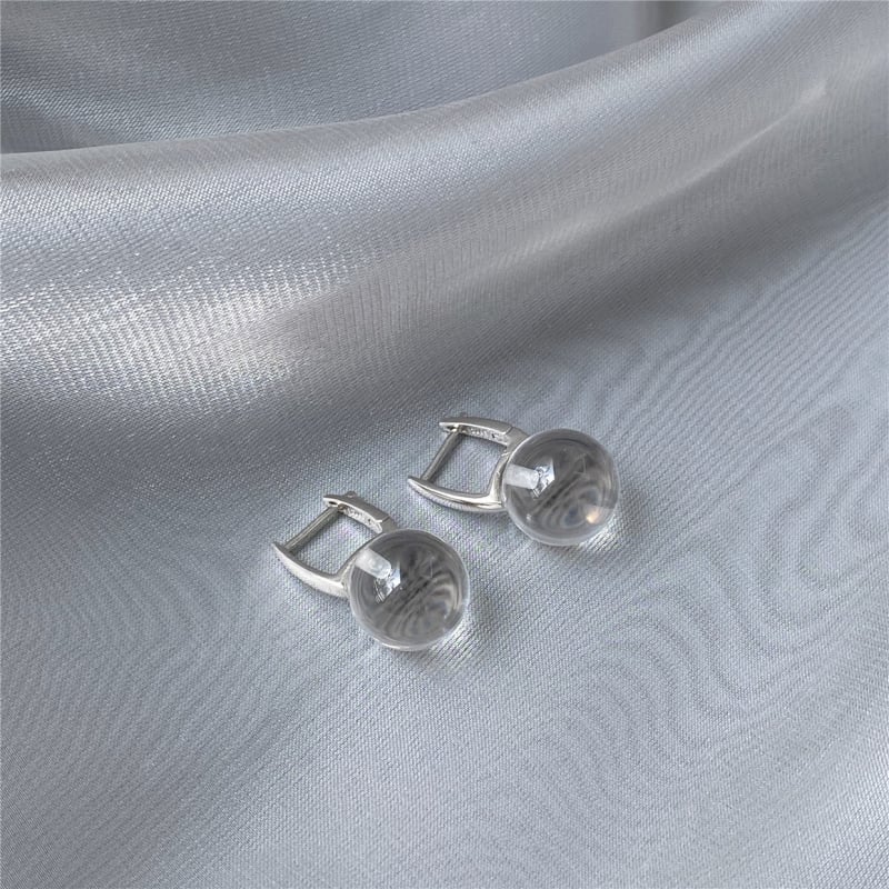 Prirodne bijele kristalne naušnice za žene, nišna moda, elegantne, ljetne naušnice