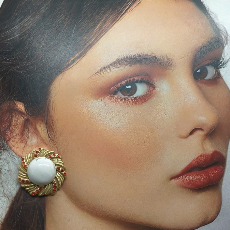 Винтидж стил, обеци с естествени камъни, 925 сребърен щифт, висока изработка, лек лукс