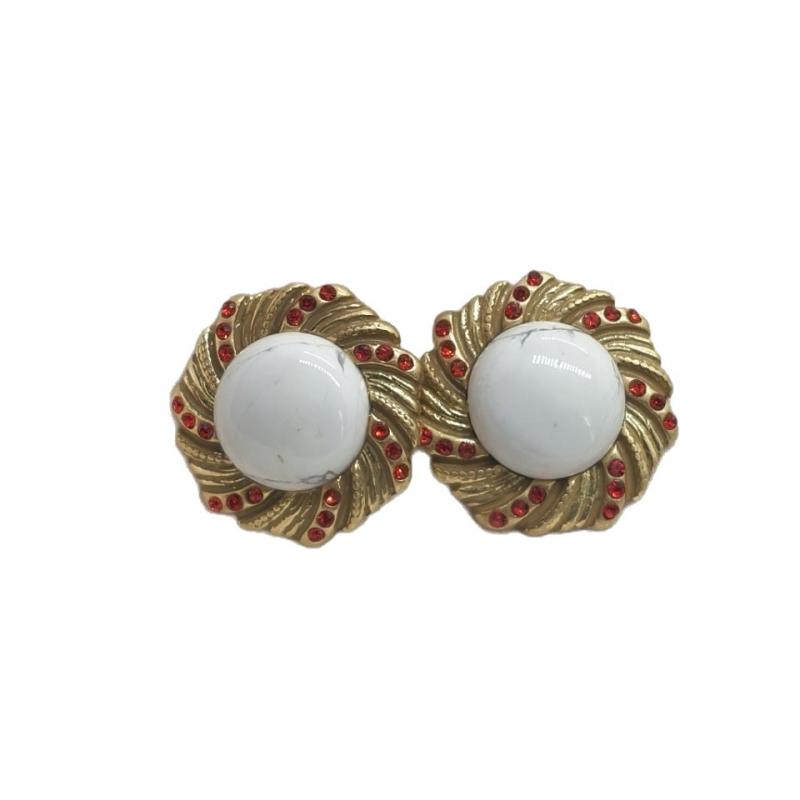 Винтидж стил, обеци с естествени камъни, 925 сребърен щифт, висока изработка, лек лукс