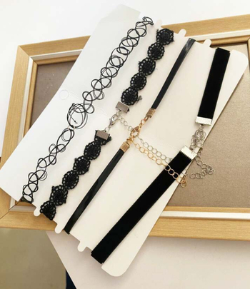 Gotički choker od legure s lancem za ključnicu, kratka ogrlica s kugličnim lancem, Velvet Collar serija