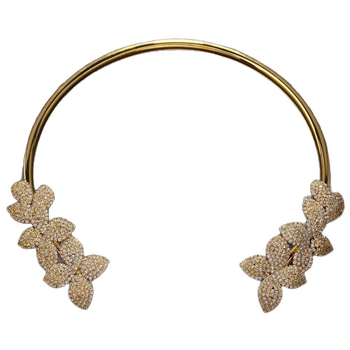 Set nakita s rhinestones i cvjetnim motivom: ogrlica i naušnice za žene