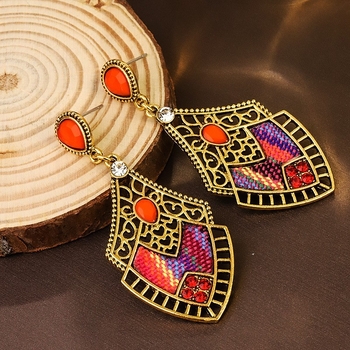 Бохемска етническа огърлица с цветен преплетен шнур и кристали за жени