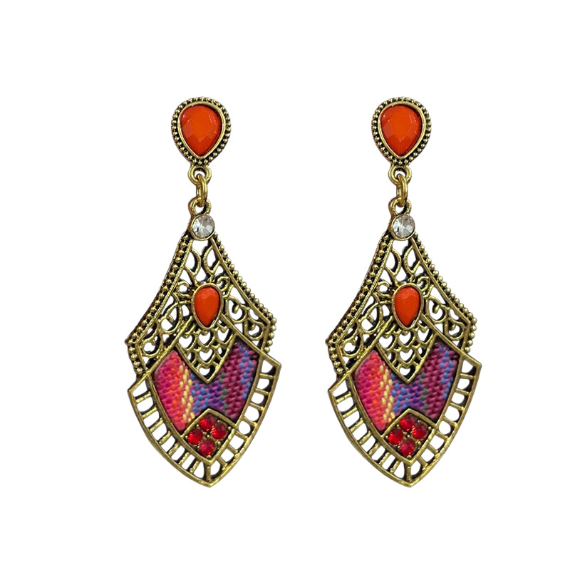 Бохемска етническа огърлица с цветен преплетен шнур и кристали за жени